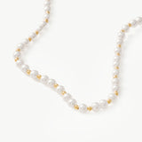 Delicate 4mm Pearl Necklace with Gold Beads | Belvria