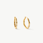 Molten Eroded Hoop Earrings – Sculptural Gold Hoops with Pavé Detailing | MaiaMina