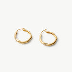 Molten Eroded Hoop Earrings – Sculptural Gold Hoops with Pavé Detailing | MaiaMina