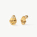 Molten Eroded Stud Earrings – Sculptural Gold Studs with Pavé Detailing | MaiaMina