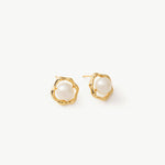 Molten Pearl Wavy Stud Earrings in 18K Gold Vermeil – MaiaMina