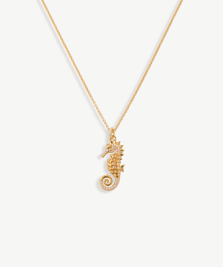 Pave Seahorse Pendant Necklace | MaiaMina
