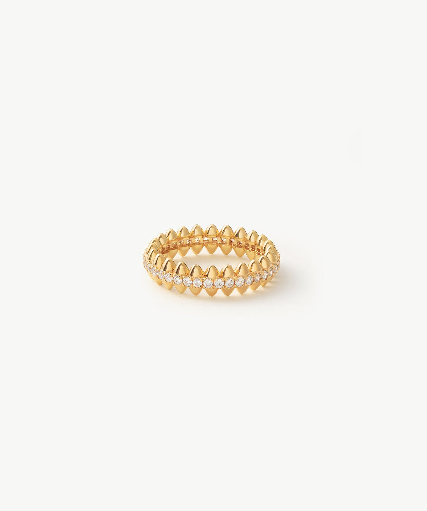 Gold Vermeil Pave Eternity Ring with Spiked Design – MaiaMina