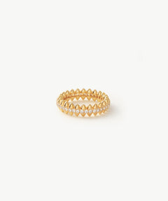 Gold Vermeil Pave Eternity Ring with Spiked Design – MaiaMina