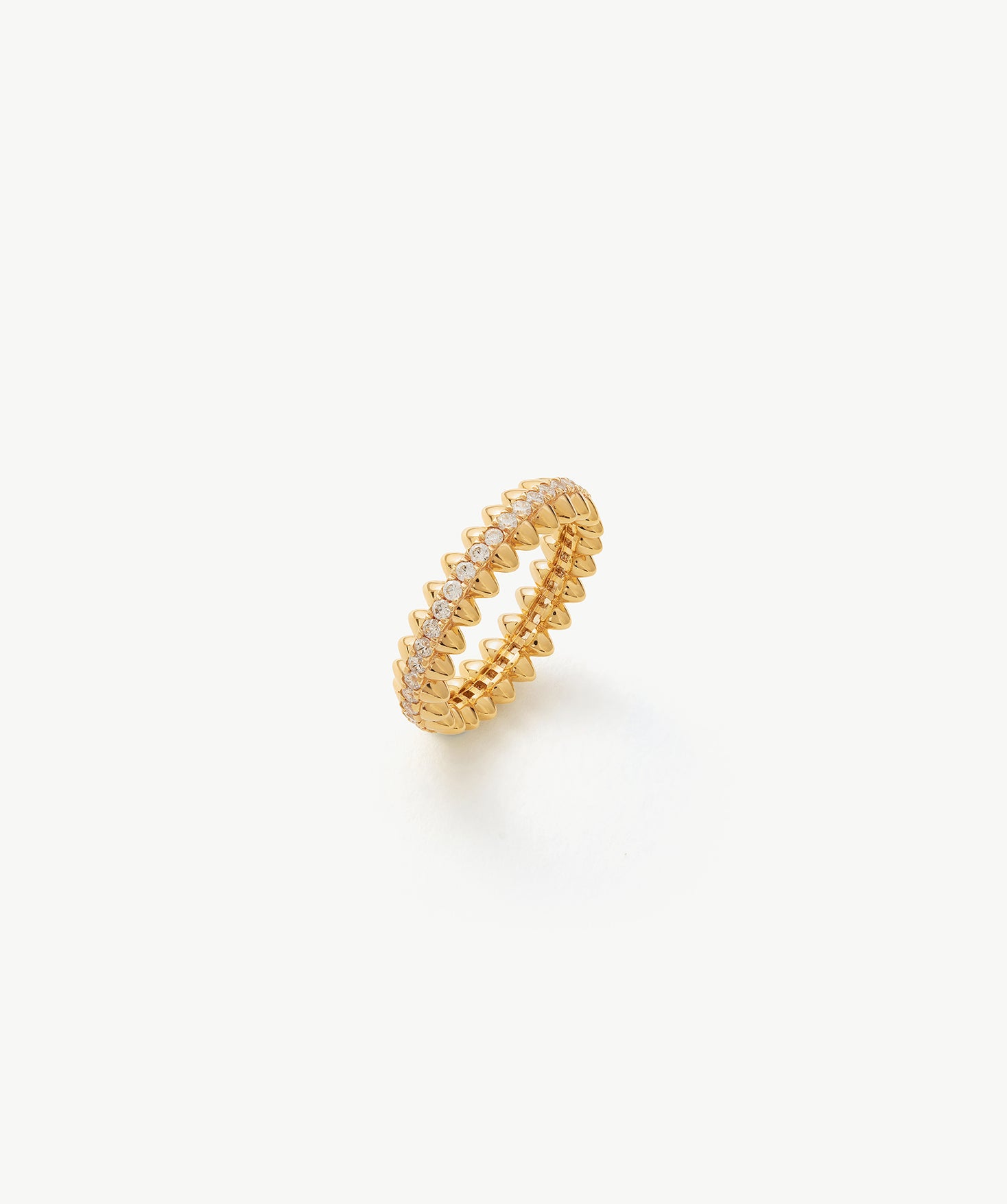 Gold Vermeil Pave Eternity Ring with Spiked Design – MaiaMina