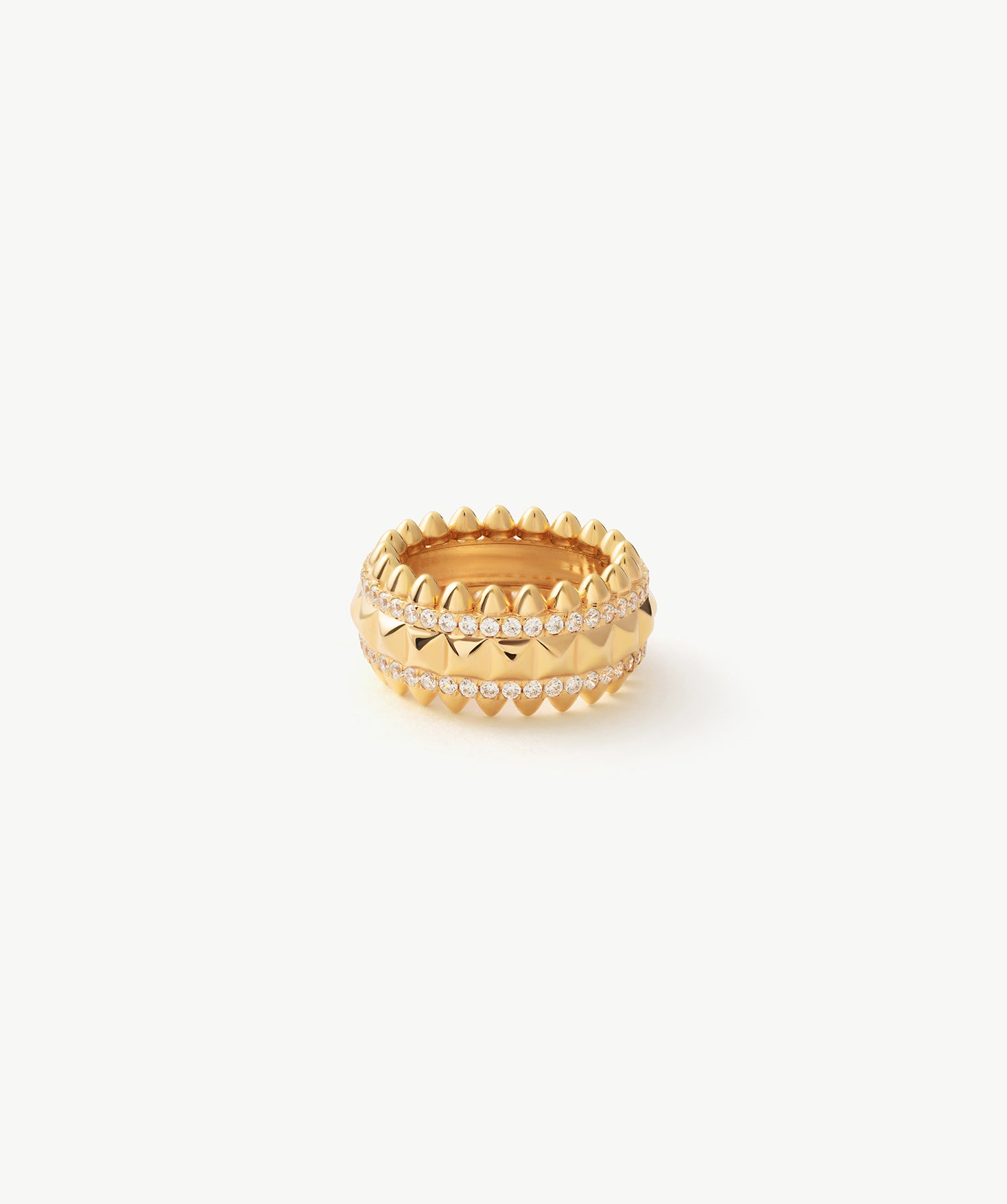 Gold Vermeil Spike Band Ring with Gemstone Accents – MaiaMina
