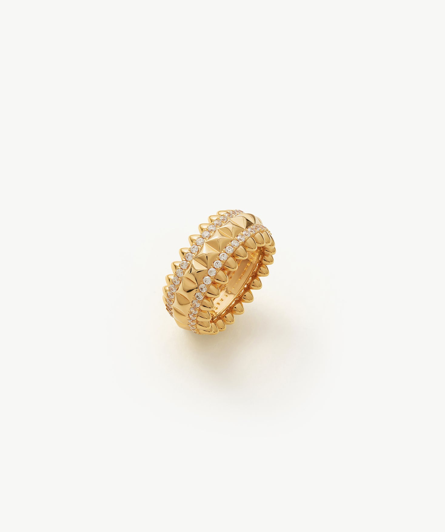 Gold Vermeil Spike Band Ring with Gemstone Accents – MaiaMina