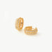 Rock Gemstone Spike Hoop Earrings | Gold-Plated Statement Hoops – MaiaMina