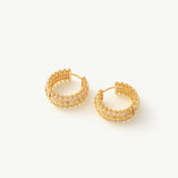 Rock Gemstone Spike Hoop Earrings | Gold-Plated Statement Hoops – MaiaMina