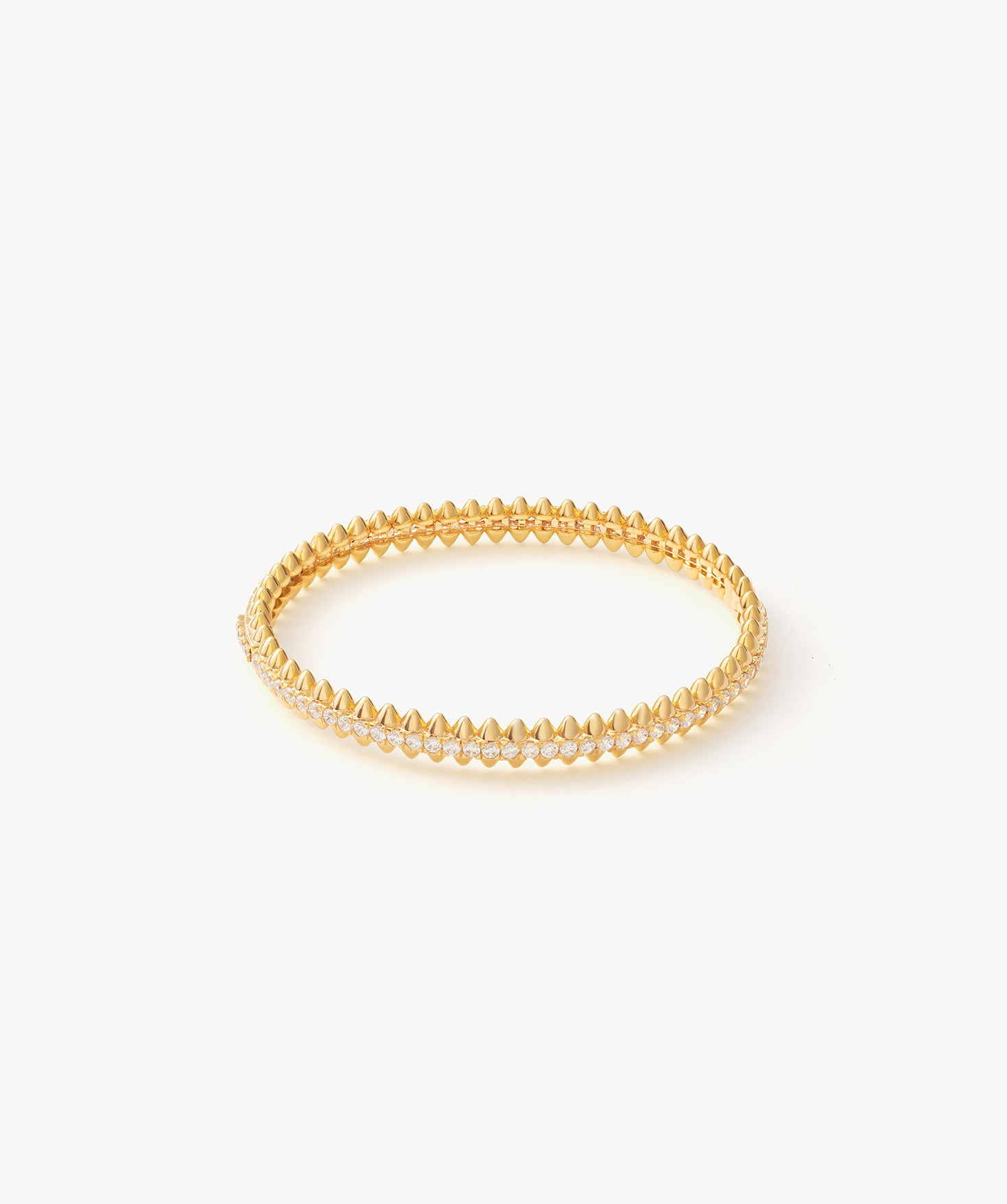 Rock Spike Bangle Bracelet in Gold Vermeil with Zircon – MaiaMina