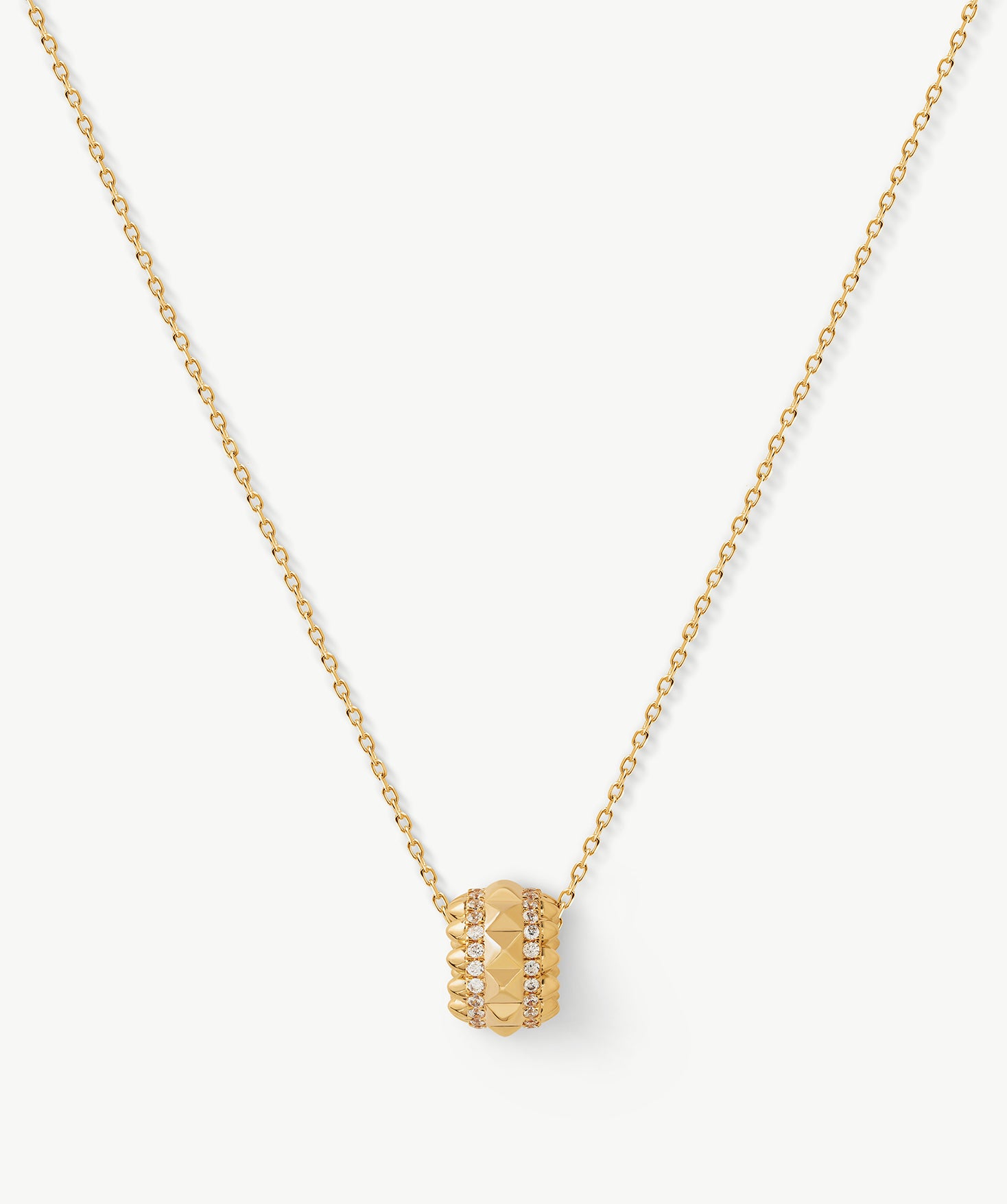 Gold Vermeil Spike Roller Pendant Necklace with Gemstones – MaiaMina