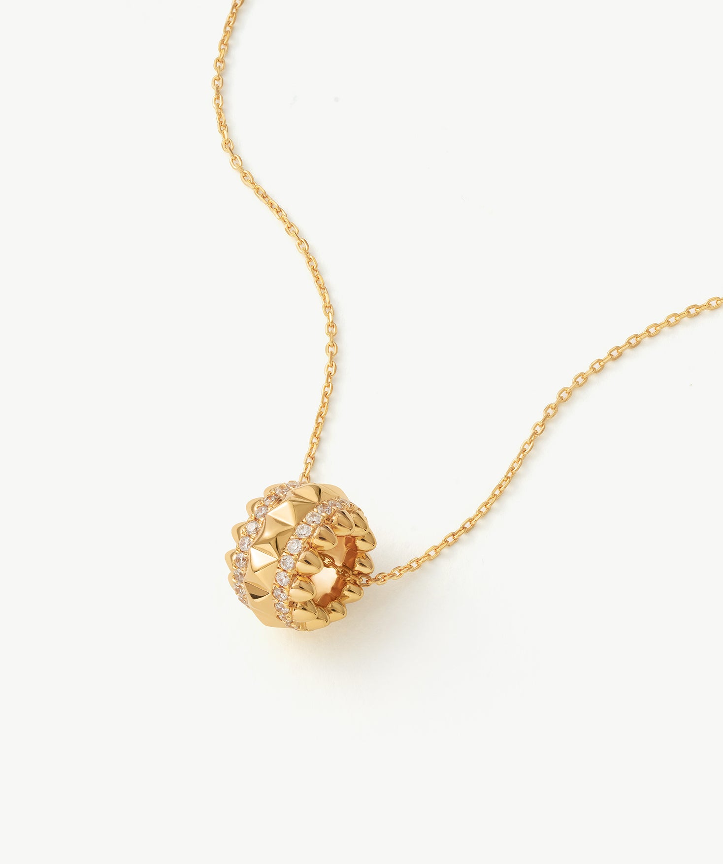 Gold Vermeil Spike Roller Pendant Necklace with Gemstones – MaiaMina