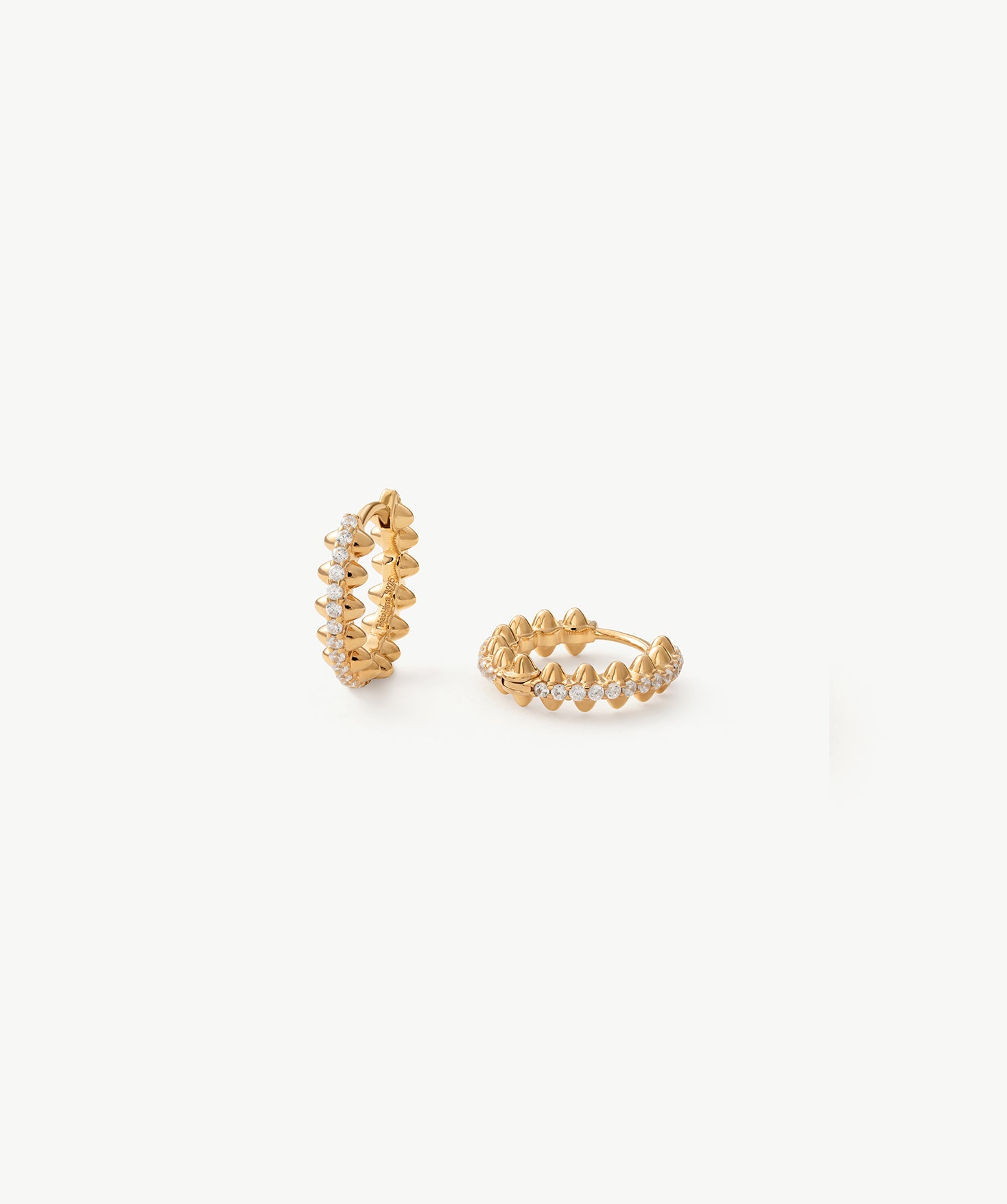 Gold Vermeil Spike Hoop Earrings with Gemstone Pave – MaiaMina