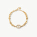 Gold Mariner Chain Bracelet with Pavé Link – 18ct Gold Plated Jewelry | MaiaMina