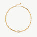 Gold Mariner Chain Necklace with Pavé Link – 18ct Gold Plated Jewelry | MaiaMina