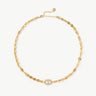 Gold Mariner Chain Necklace with Pavé Link – 18ct Gold Plated Jewelry | MaiaMina