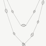 Silver Plated Mariner Chain Layered Necklace – 120cm Long | MaiaMina