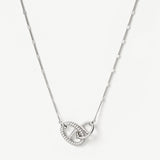 925 Sterling Silver Pave Mariner Interlocking Pendant Necklace – Elegant Geometric Jewelry | MaiaMina