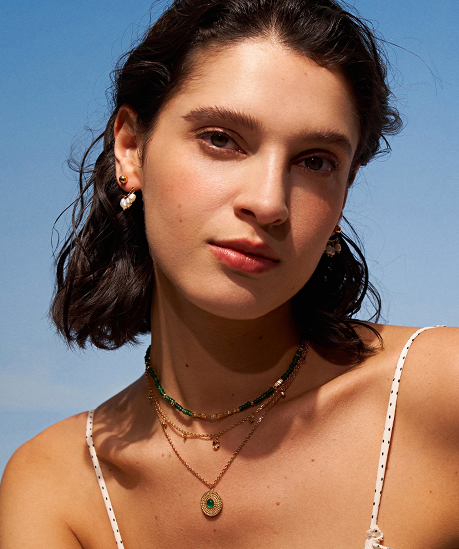 Green Gemstone and 18K Gold Plated Sterling Silver Pendant Necklace | Elegant Women's Jewelry | MaiaMina