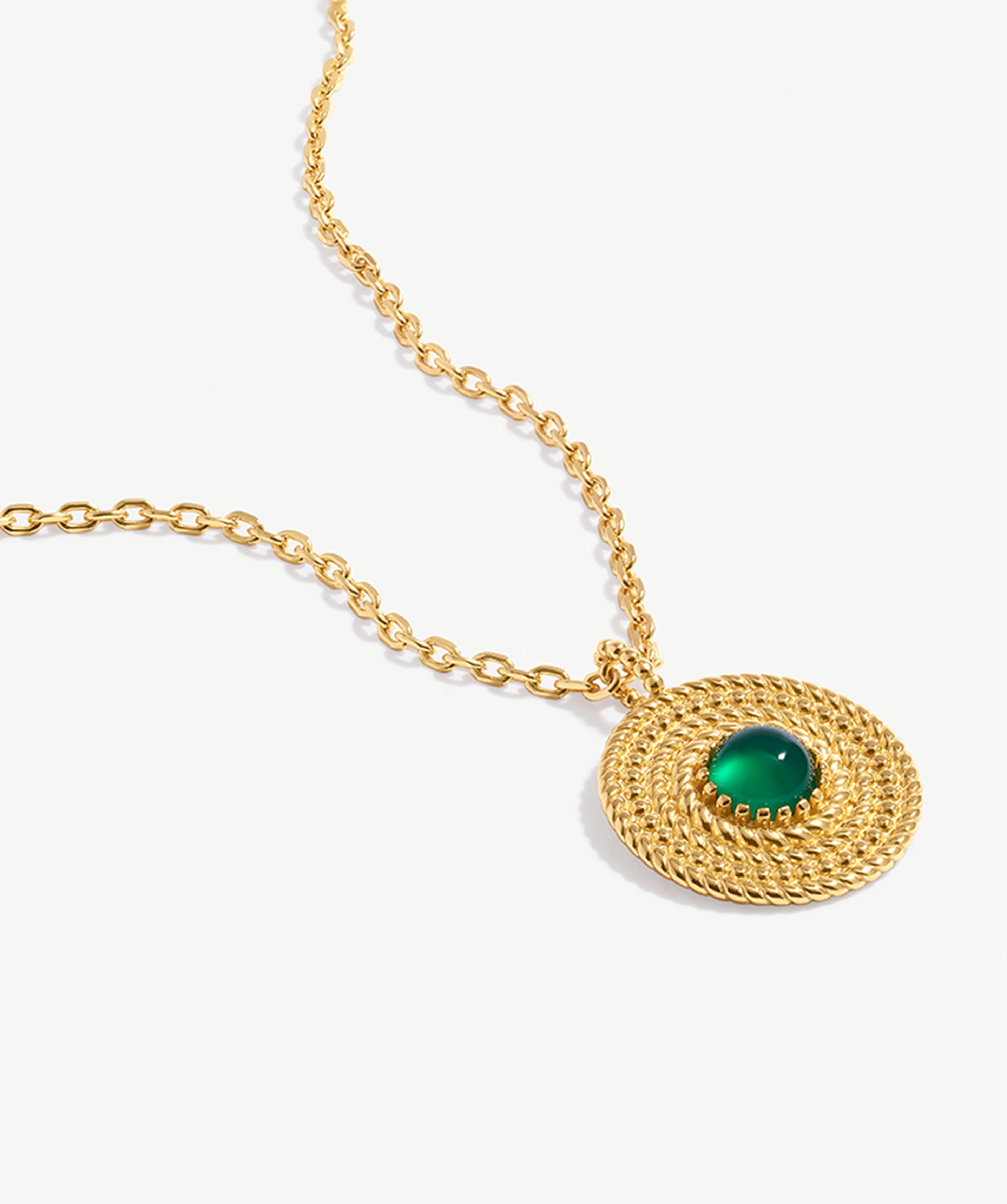 Green Gemstone and 18K Gold Plated Sterling Silver Pendant Necklace | Elegant Women's Jewelry | MaiaMina