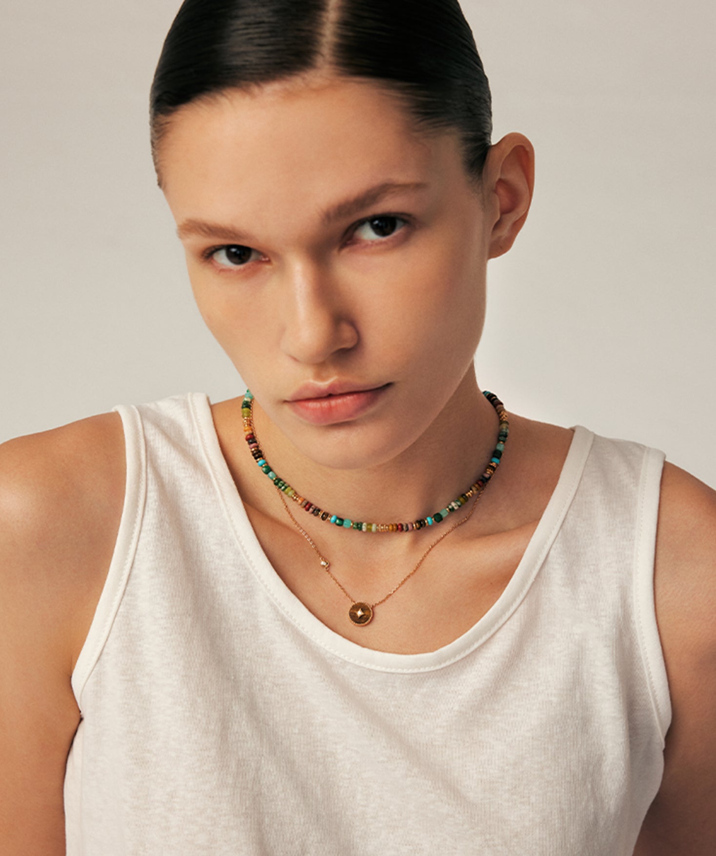 Colorful Gemstone Beaded Necklace – Natural Stone Beads in 18K Gold Vermeil | MaiaMina