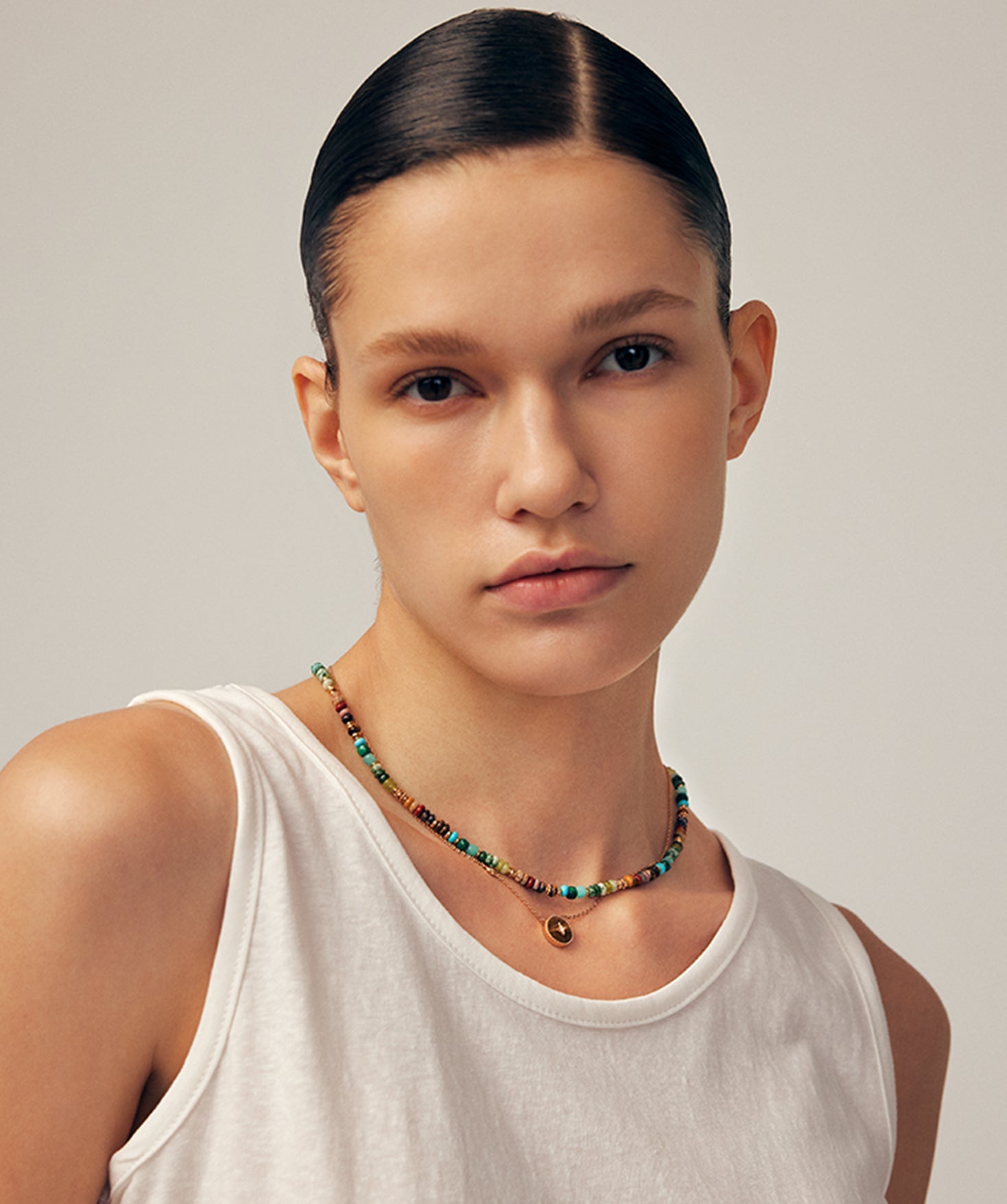 Colorful Gemstone Beaded Necklace – Natural Stone Beads in 18K Gold Vermeil | MaiaMina
