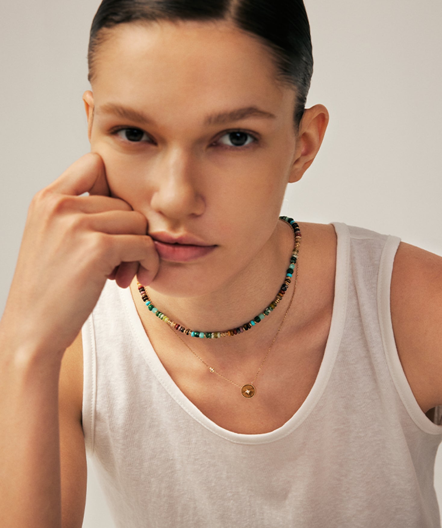 Colorful Gemstone Beaded Necklace – Natural Stone Beads in 18K Gold Vermeil | MaiaMina