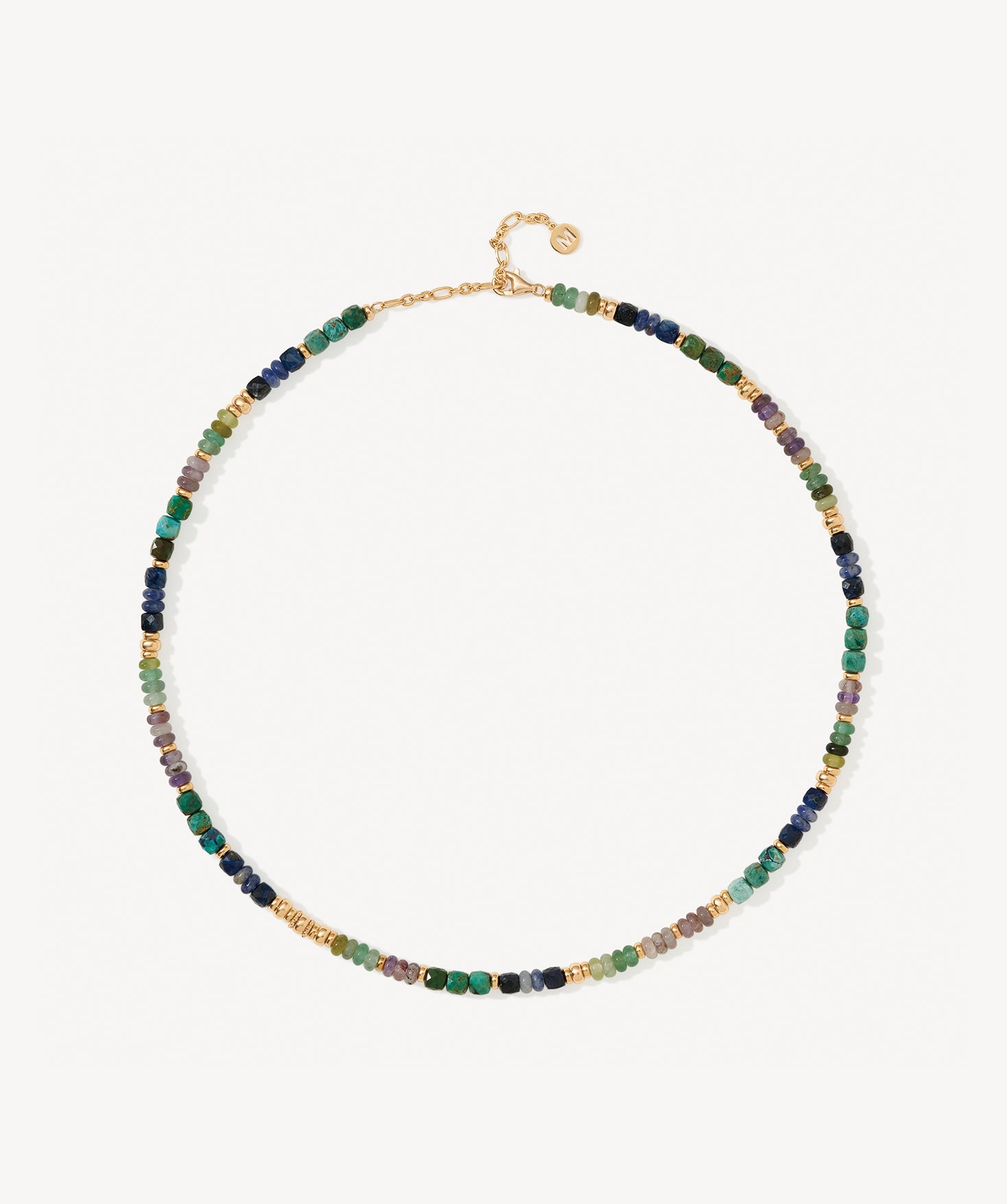 Colorful Beaded Necklace with Natural Gemstones – 18K Gold Vermeil | MaiaMina