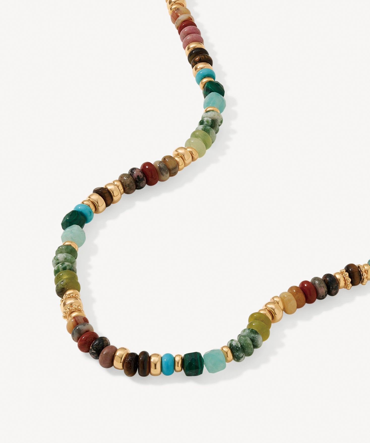 Colorful Gemstone Beaded Necklace – Natural Stone Beads in 18K Gold Vermeil | MaiaMina