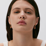 Aura Gemstone Copper Coin Hoop Earrings