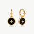 Black Agate Copper Coin Hoop Earrings in 18K Gold Vermeil – MaiaMina