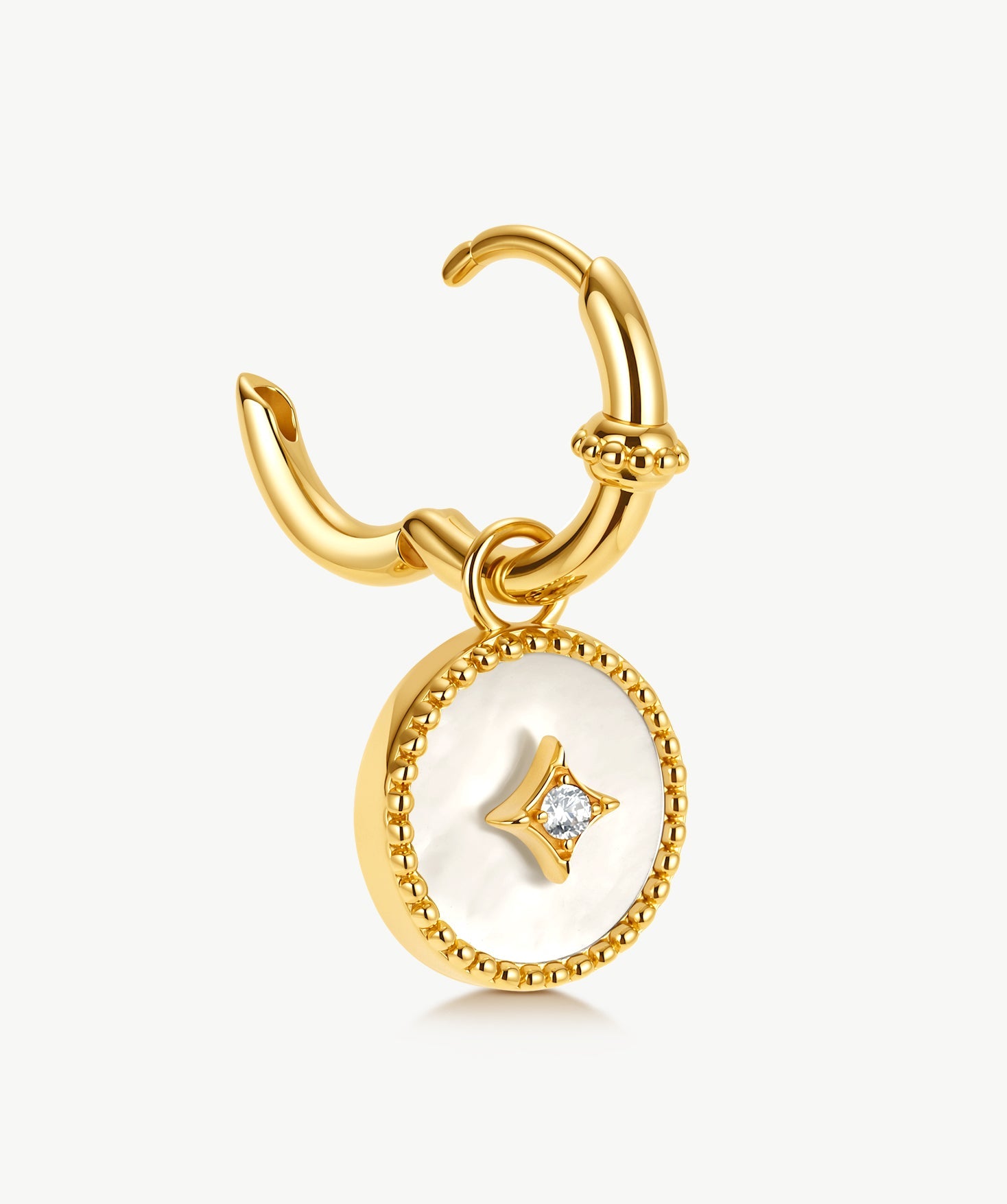 Elegant Gold Vermeil and Mother of Pearl Hoop Earrings | MaiaMina