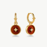 Red Agate Copper Coin Hoop Earrings in 18K Gold Vermeil – MaiaMina