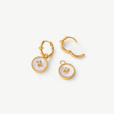 Elegant Gold Vermeil and Mother of Pearl Hoop Earrings | MaiaMina