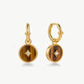 Tiger’s Eye Copper Coin Hoop Earrings in 18K Gold Vermeil – MaiaMina