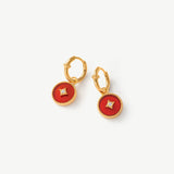 Red Agate Copper Coin Hoop Earrings in 18K Gold Vermeil – MaiaMina