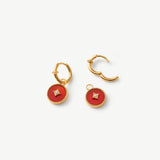 Red Agate Copper Coin Hoop Earrings in 18K Gold Vermeil – MaiaMina