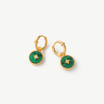 Malachite Copper Coin Hoop Earrings in 18K Gold Vermeil – MaiaMina