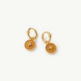 Tiger’s Eye Copper Coin Hoop Earrings in 18K Gold Vermeil – MaiaMina