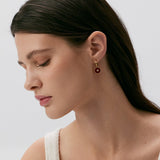 Aura Gemstone Copper Coin Hoop Earrings