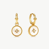 Elegant Gold Vermeil and Mother of Pearl Hoop Earrings | MaiaMina