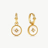 Elegant Gold Vermeil and Mother of Pearl Hoop Earrings | MaiaMina