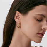 Aura 寶石銅幣圈式耳環