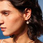 Elegant Gold Vermeil and Mother of Pearl Hoop Earrings | MaiaMina