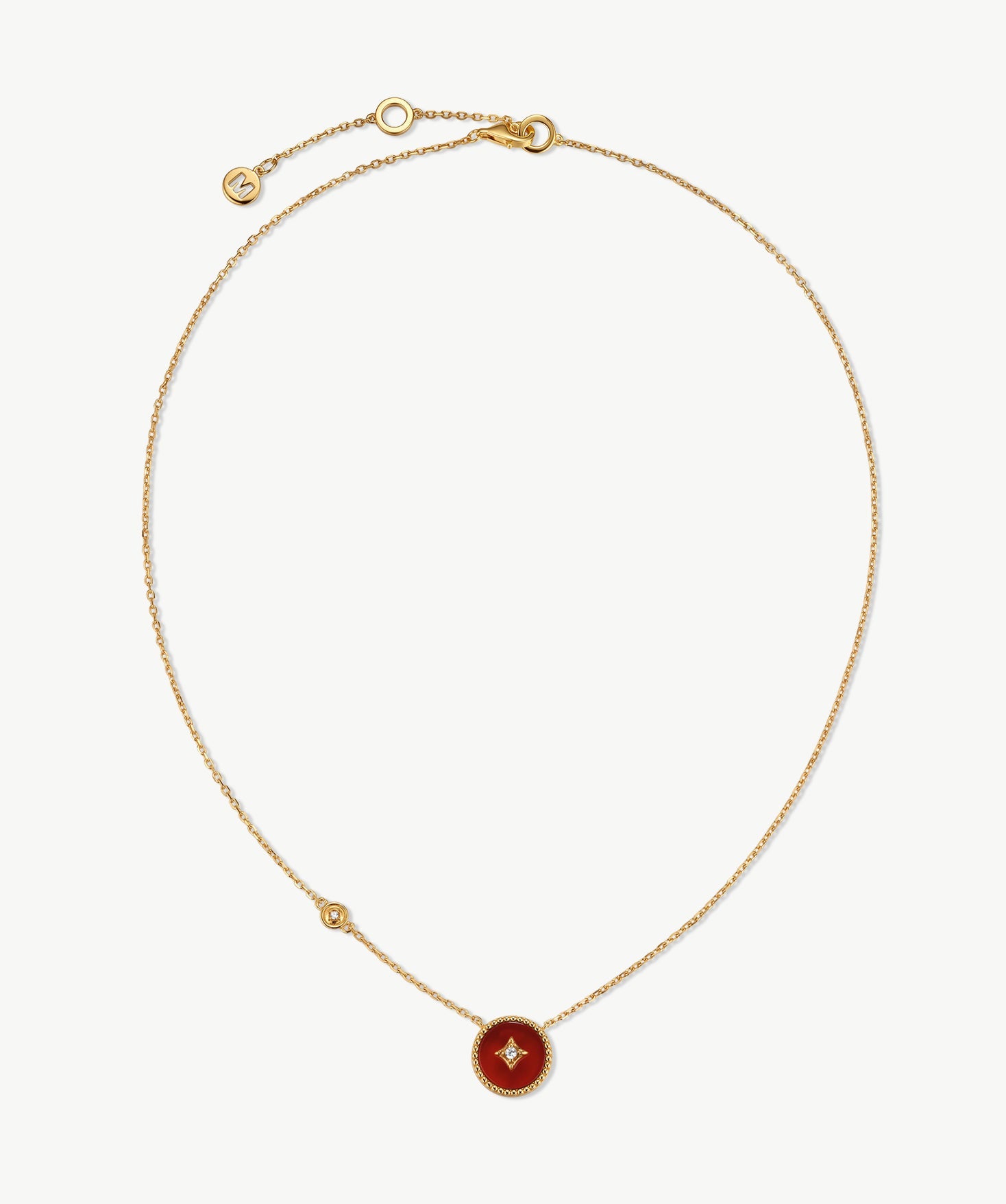 Elegant Chinese-Inspired Gold Necklace with Carnelian Pendant | MaiaMina