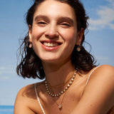 Elegant Chinese-Inspired Gold Necklace with White Mother-of-Pearl Pendant | MaiaMina
