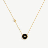 Elegant Chinese-Inspired Gold Necklace with Black Agate Pendant | MaiaMina