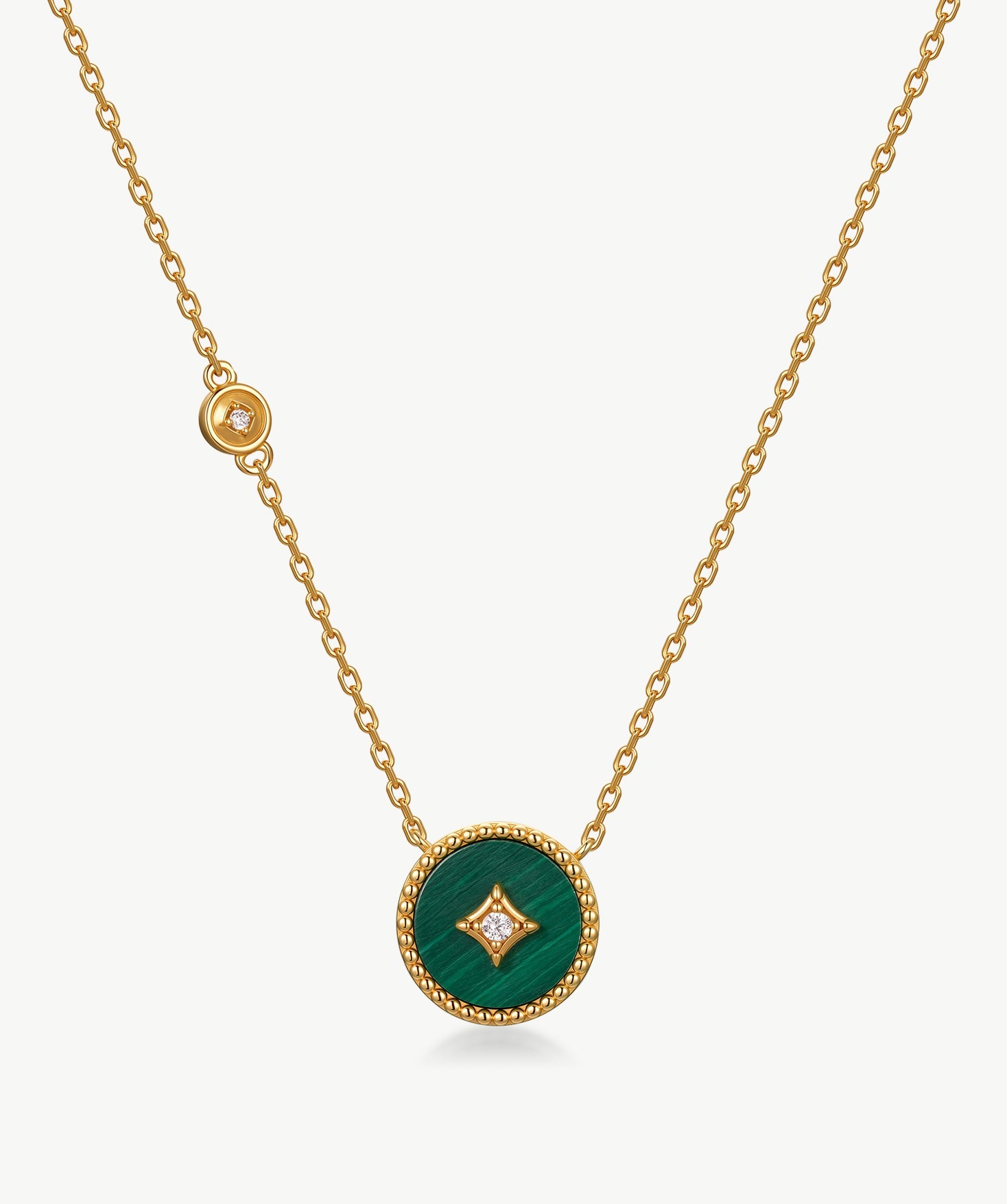 Elegant Chinese-Inspired Gold Necklace with Malachite Pendant | MaiaMina