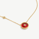 Elegant Chinese-Inspired Gold Necklace with Carnelian Pendant | MaiaMina
