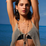 Elegant Chinese-Inspired Gold Necklace with White Mother-of-Pearl Pendant | MaiaMina
